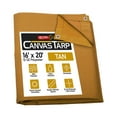 thumbnail image 1 of 16' x 20' Tan Canvas Tarp 12oz Heavy Duty Water Resistant, 1 of 17