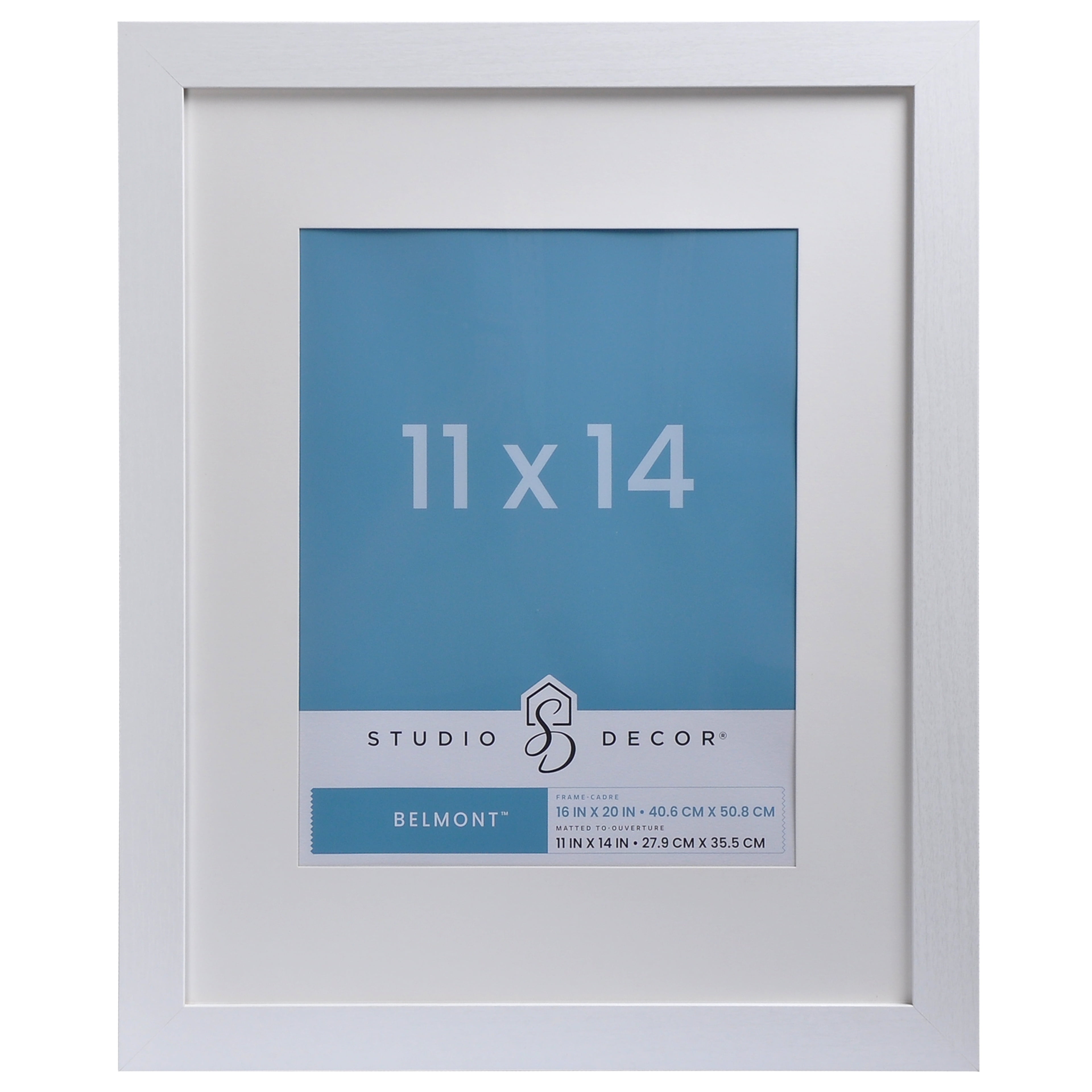 16" x 20" White Wood Picture Frame with Mat