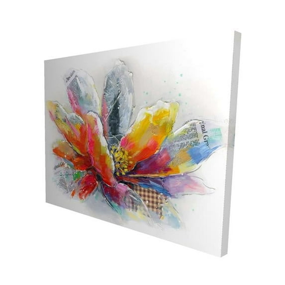16 x 20 in. Abstract Flower with Texture-Print on Canvas