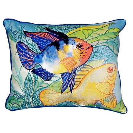 16 x 20 in. Betsys Two Fish Large Indoor & Outdoor Pillow
