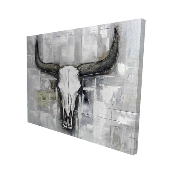 16 x 20 in. Bull Skull on An Industrial Background-Print on Canvas
