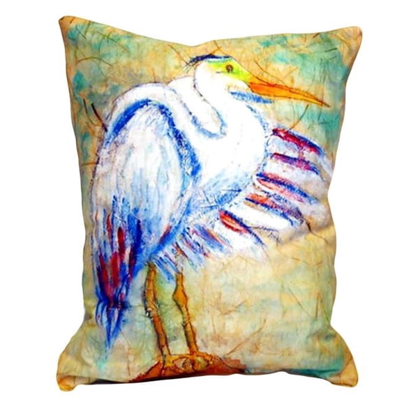16 x 20 in. Egret on Rice No Cord Pillow