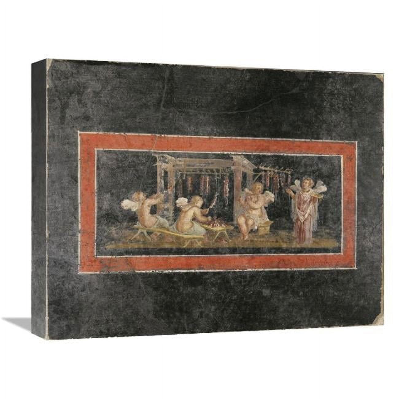 16" x 20" Roman Fresco Fragment with Cupids on Canvas