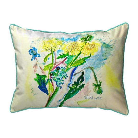 16 x 20 in. Frog & Flowers Indoor & Outdoor Pillow - Large