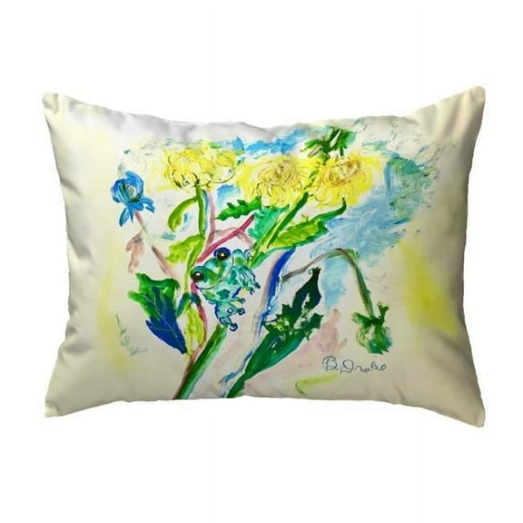 16 x 20 in. Frog & Flowers No Cord Pillow