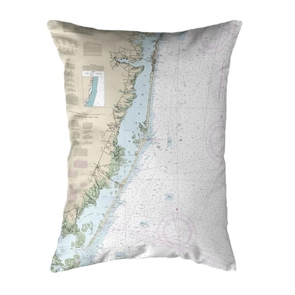 16 x 20 in. Long Beach, NJ Nautical Map Noncorded Indoor & Outdoor Pillow