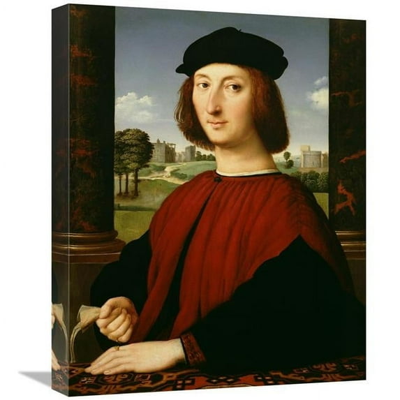 16 x 20 in. Portrait of a Young Man in Red Art Print - Circle of Raphael - Raffaello Sanzio