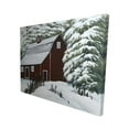 thumbnail image 1 of 16 x 20 in. Red Barn In Snow-Print on Canvas, 1 of 1