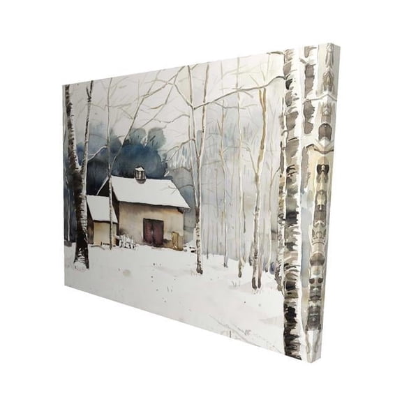 16 x 20 in. Small Winter Barn-Print on Canvas