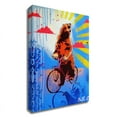 thumbnail image 1 of 16 x 21 Bear Back Rider by AbcArtAttack - Wall Art Print on Canvas Fabric White, 1 of 3