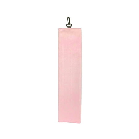 16" x 22" Tri-Fold Looped Polyester Waffle Golf Towel with Swivel Clip for Golf Bag - Light Pastel Pink