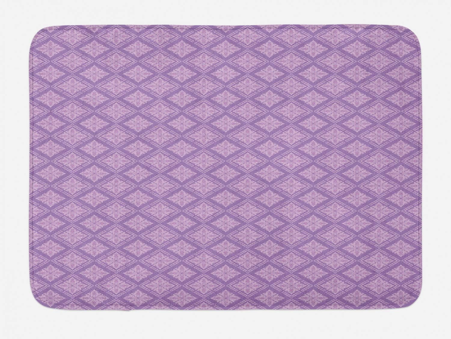 16" x 24"Antique Oriental Bath Mat, Repetitive Lilac Traditional Floral