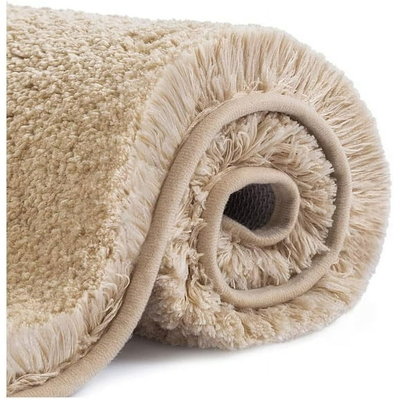 16'' x 24'' Bathroom Rug,Non Slip Bath Mat Water Absorbent Soft Microfiber Shaggy Mat Machine Washable,Thick Plush Rugs for Shower