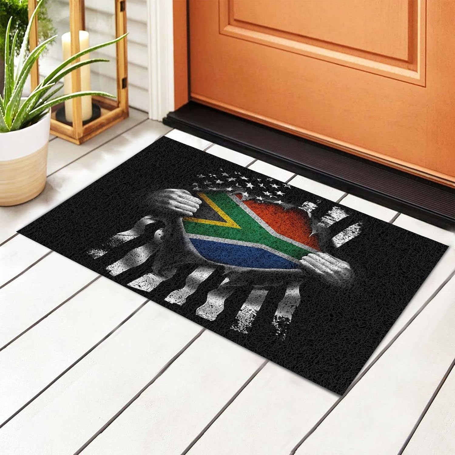 16" x 24" Door Mat South African American Flag Outdoor/Indoor Doormat