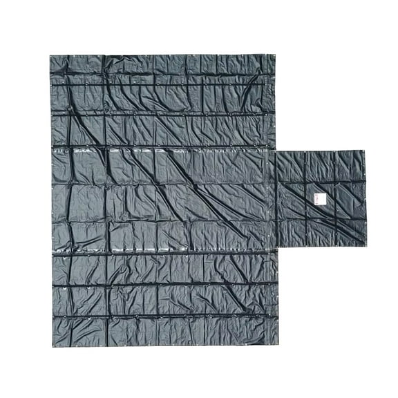 16' x 24' Flatbed Tarps Heavy Duty 18oz Steel Tarp with Flap - Black