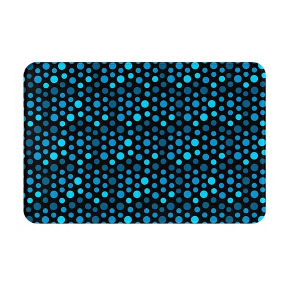16" x 24" Non-Slip Flannel Doormat Indoor Entry Rug, Kitchen Floor Mat for Front Door, Laundry, Bedroom, Blue Ocean Sequins Abstract Glitter