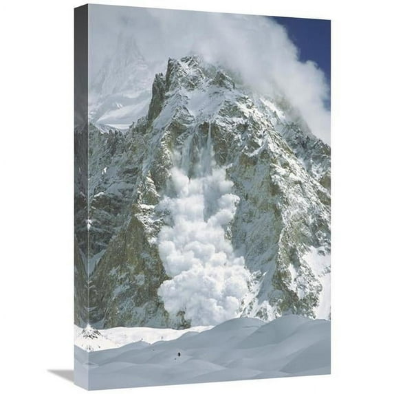 16 x 24 in. Avalanche Falling From Gasherbrum, Baltoro Glacier, Karakoram, Pakistan Art Print - Colin Monteath