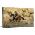 thumbnail image 1 of 16 x 24 in. Cowboy Riding Horse, Followed by Two Dogs, Oregon Art Print - Konrad Wothe, 1 of 1