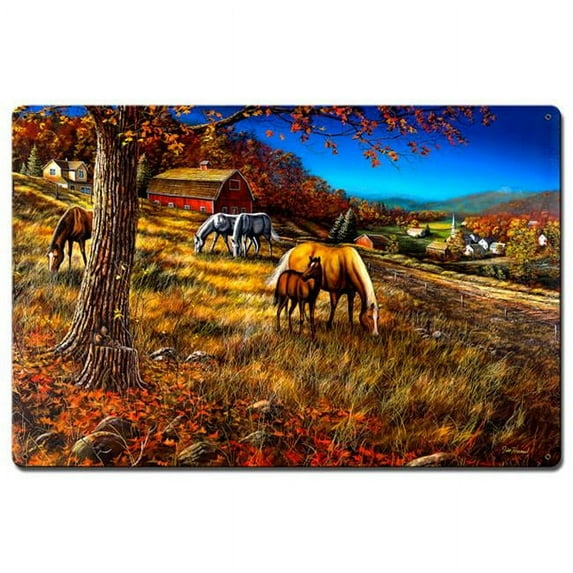16 x 24 in. Hillside Gathering Satin Metal Sign