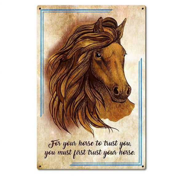 16 x 24 in. Horse Trust Vintage Metal Sign