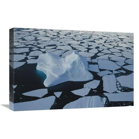 16 x 24 in. Iceberg Drifting Among Ice Floes, Southern Ocean, East Antarctica Art Print - Colin Monteath