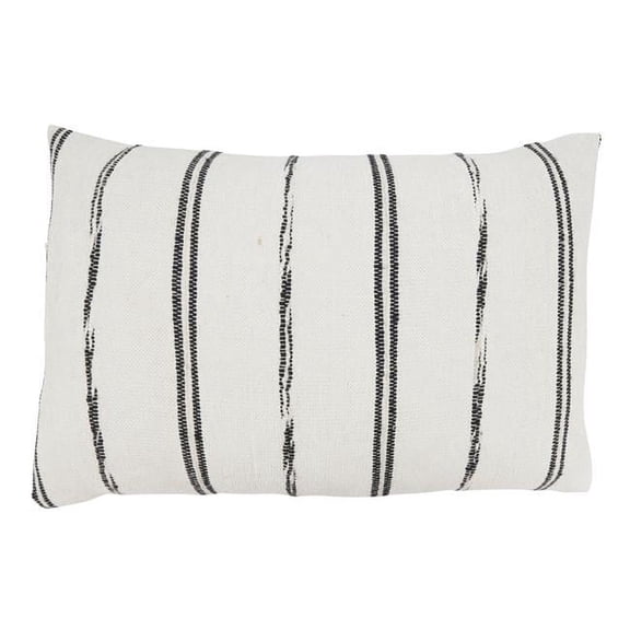 16 x 24 in. Modern Minimalist Striped Down Filled Throw Pillow, Natural