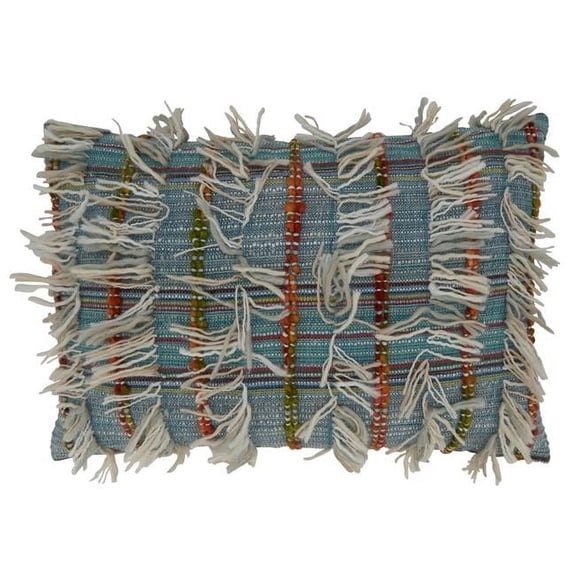 16 x 24 in. Shaggy Striped Oblong Pillow Cover, Multi Color