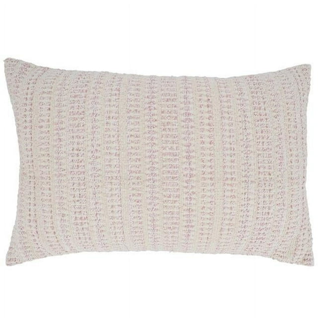 16 x 24 in. Woven Line Oblong Throw Pillow with Poly Filling, Pink