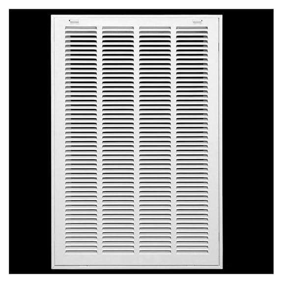 16 x 25 Duct Opening Steel Return Air Filter Grille, for 1-inch Filter, Removable Door, Flat Stamped HVAC Vent Cover Grille, Outer Dimensions 18.5 x 27.5