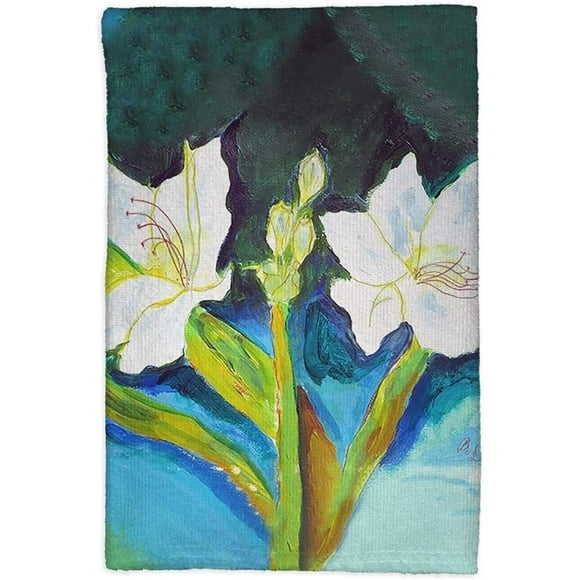 16 x 25 in. White Lilies Kitchen Towel