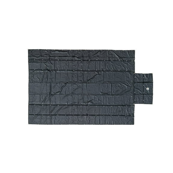 16' x 27' Flatbed Truck 18 Oz Steel Tarp with 4 FT Drop & Flap - Black Heavy Duty Vinyl Waterproof Tarp for Trailers to Protect Cargo from Wind, Rain, Snow and Sun