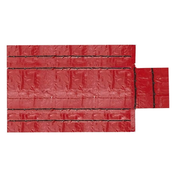 16' x 27' Flatbed Truck 15 Oz Superlight Steel Tarp with 4 FT Drop - Red Heavy Duty Vinyl Waterproof Tarp for Trailers to Protect Cargo from Wind, Rain, Snow, and Sun