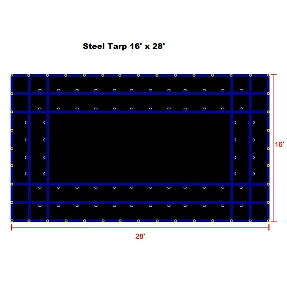 16' x 28' Light Weight Truck Tarp, Black Color, Great for Flat Bed Truck Hauling Equipments & Machineries, 15OZ Gauge, Lighter Weight for Easy Handling, Patchable and Repairable, Made by Xtarps