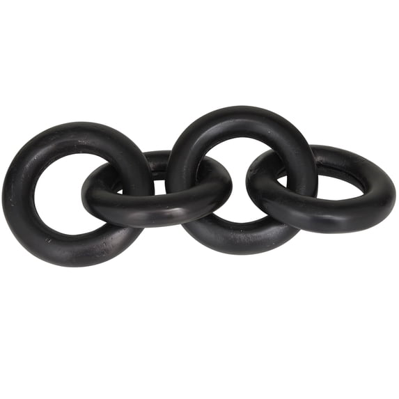 16" x 3" Black Aluminum Chain Sculpture, by DecMode