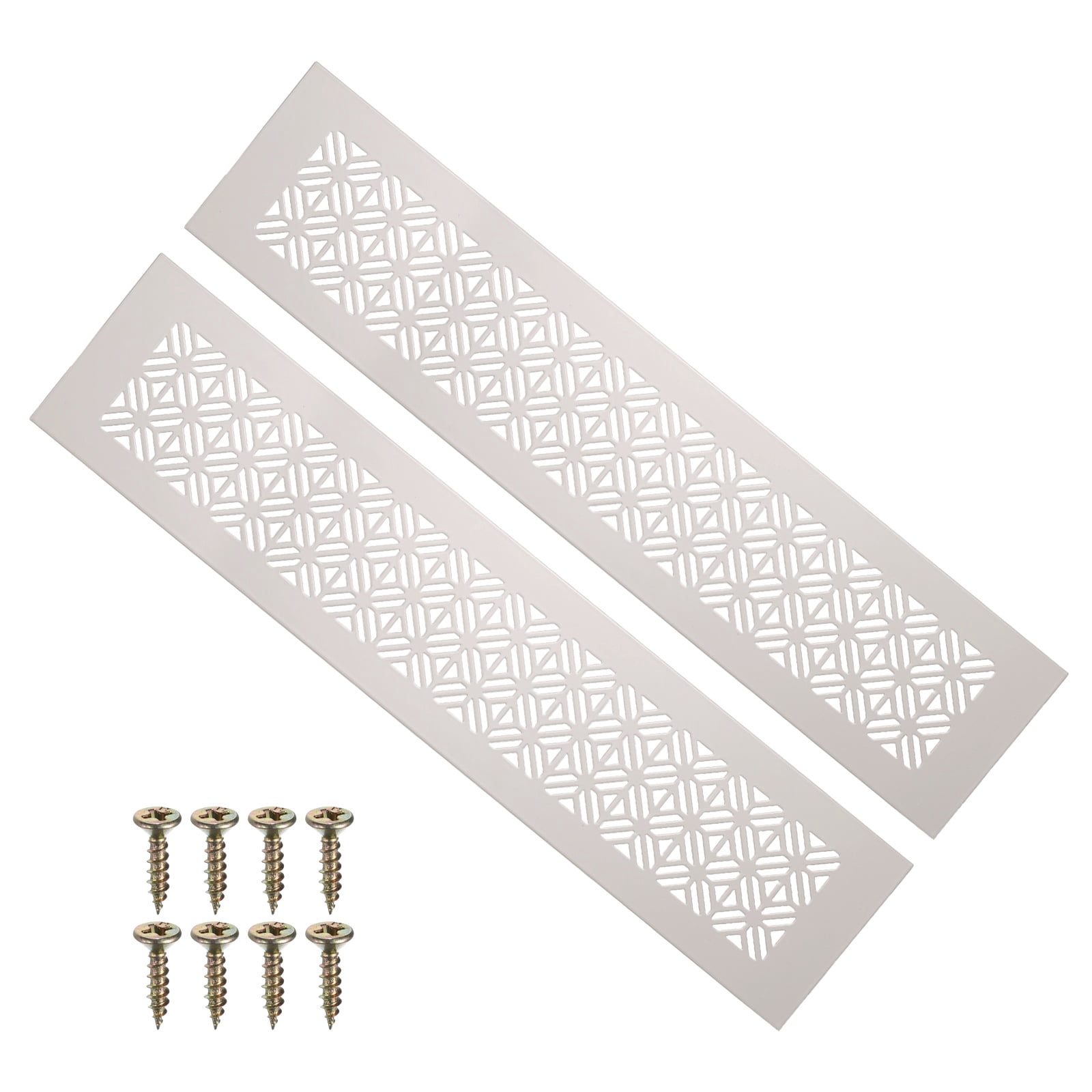 16 x 3 Inch Door Air Vent Cover, 2 Pack Heavy Duty Aluminum Grille Ventilation Cover Louvered with Mounting Screws for Cabinet Wardrobe Door, Cashmere Gray
