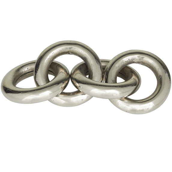 16" x 3" Silver Aluminum Chain Sculpture, by DecMode