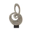 thumbnail image 1 of 16" x 30" Gray Mother of Pearl Shell Swirl Abstract Sculpture with Black Base, by DecMode, 1 of 10