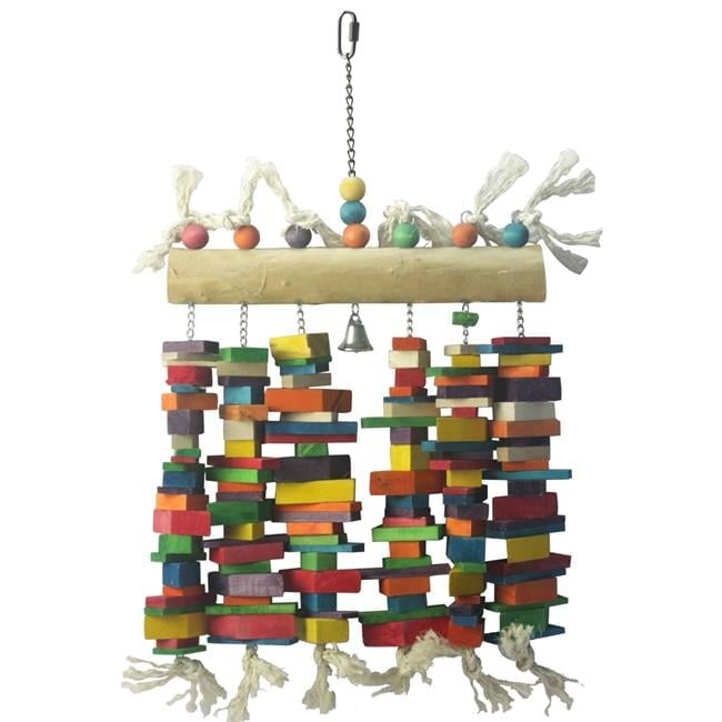 16 x 31 in. Wood Block Cluster Bird Toy