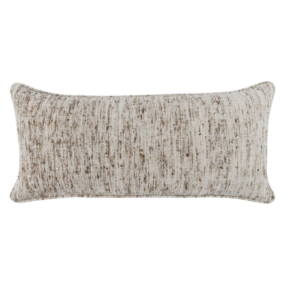 Benjara 16 x 36 Accent Lumbar Throw Pillow, High Low Texture, Woven Fabric, Ivory