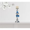 thumbnail image 1 of 16 x 5 x 5 in. Silver & Blue Bling Tabletop Pillar Candle Holders - Set of 2, 1 of 1