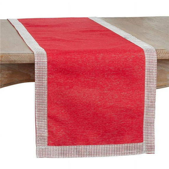16 x 54 in. Studded Design Table Table Runner, Red