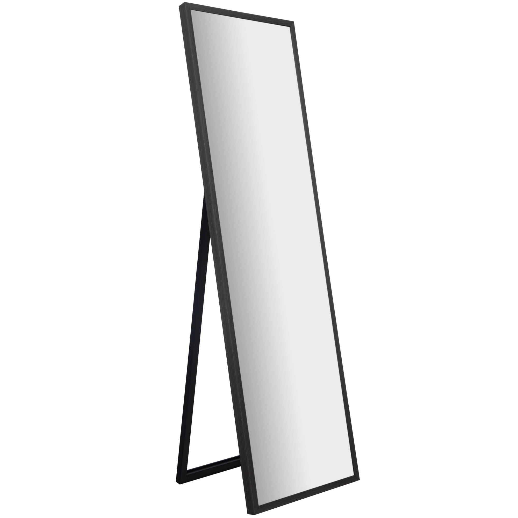 16" x 57" Grey Washed Full Length Floor Mirror with Adjustable Easel