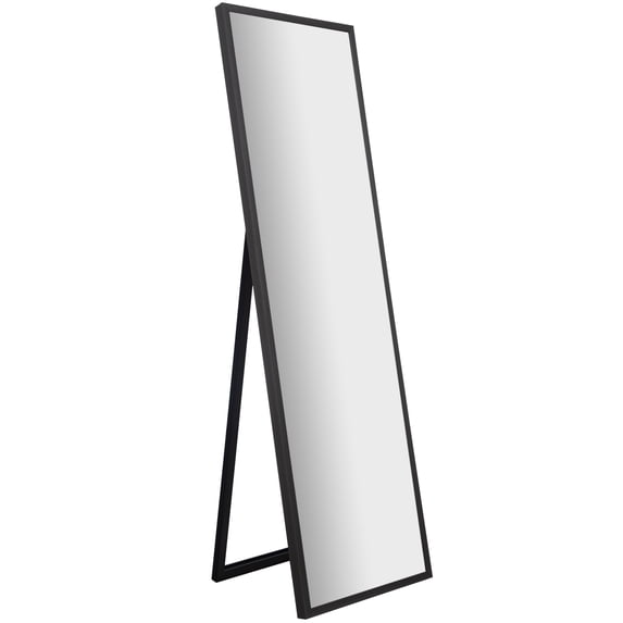 16" x 57" Grey Washed Full Length Floor Mirror with Adjustable Easel