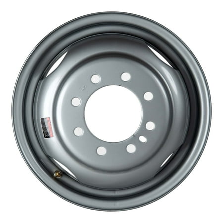 16" x 6" - 8 Lug Silver Mod Solid Steel Dually Trailer Wheel Rim - 8 x 6.5" Bolt Pattern