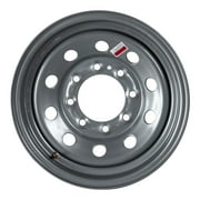 16 x 6 - 8 Lug Silver Mod Solid Steel Trailer Wheel Rim - 8 x 6.5 Bolt Pattern