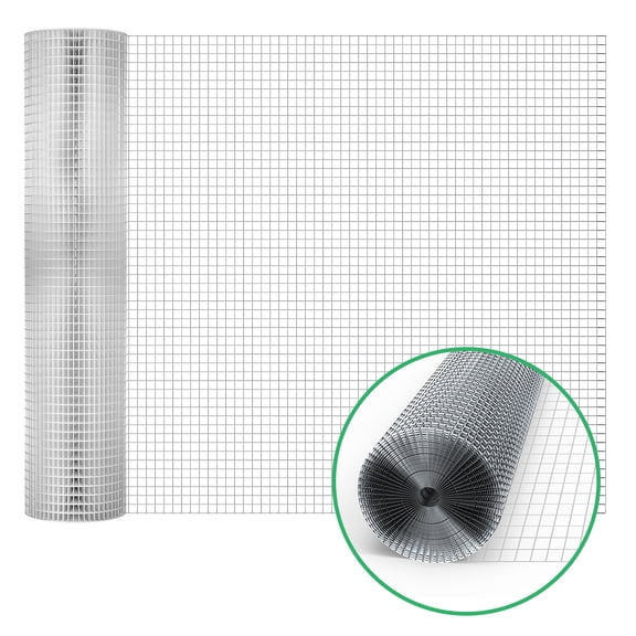 16" x 66' 1/4 Inch 23 Gauge Galvanized Hardware Cloth, Welded Wire Mesh for Chicken Coop, Garden Fence, Animal Enclosure