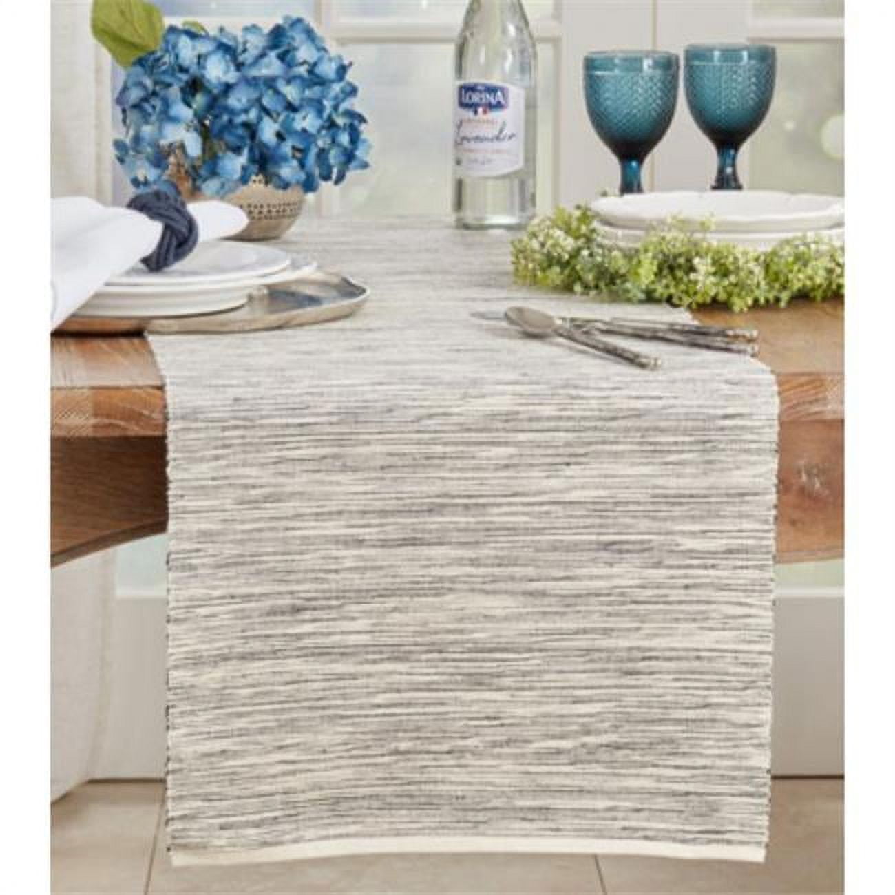 Gray Cotton Classic Design Table Runner