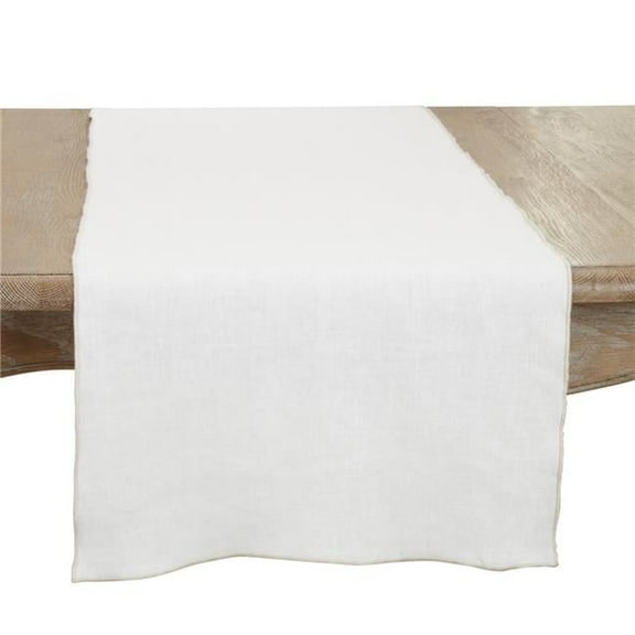 16 x 72 in. Sto ashed Stitched Edge Table Runner, Ivory