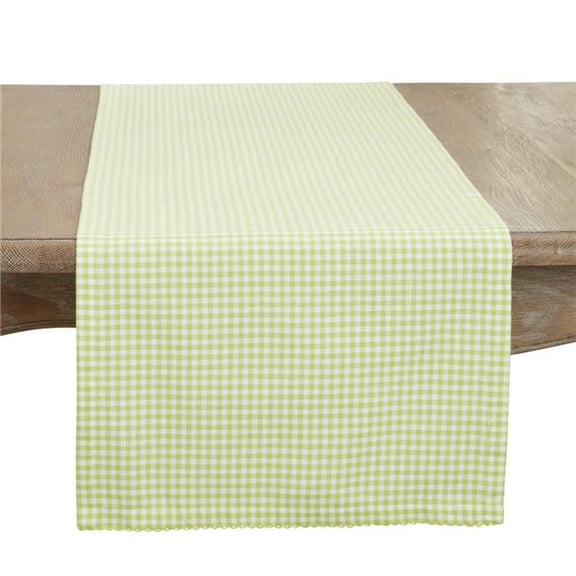 16 x 72 in. Traditional Gingham Table Runner, Green
