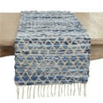 thumbnail image 1 of 16 x 72 in. Woven Chindi Net Fringed Table Runner, Denim, 1 of 1